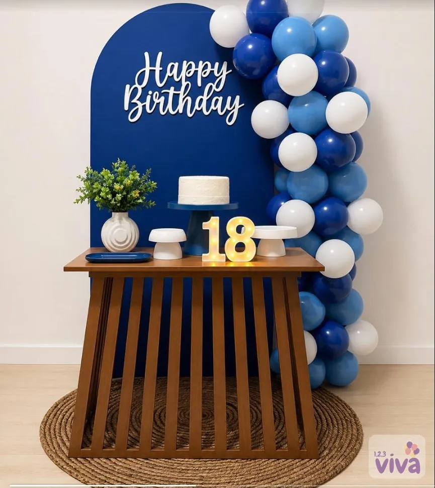 Festa Compacta adulto com painel azul
