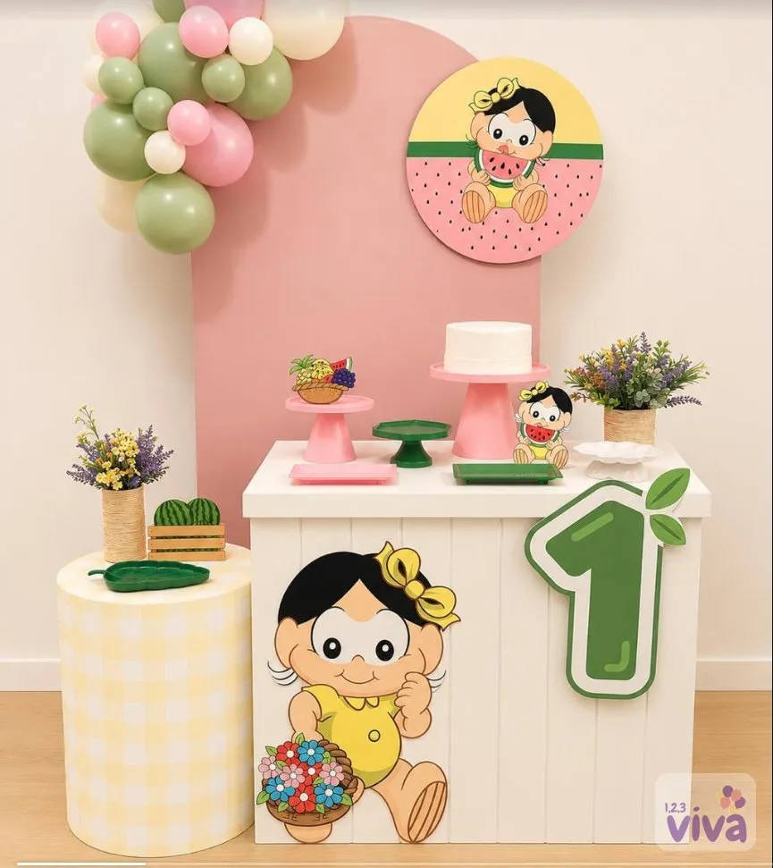 Festa Compacta infantil com painel romano