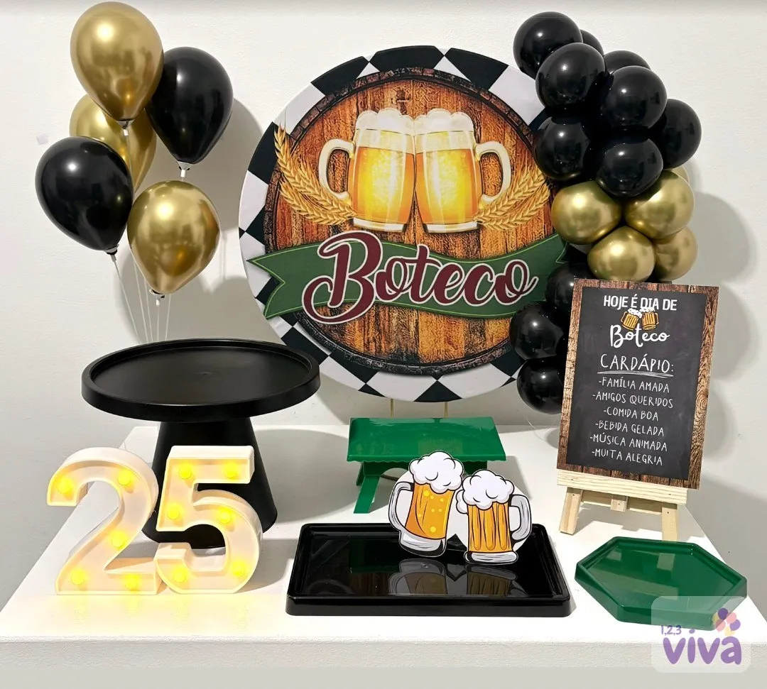 Kit de mesa com tema Boteco