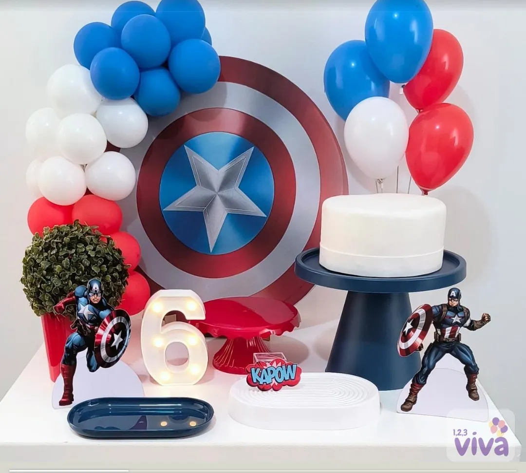 Kit de mesa com tema do Capitão América