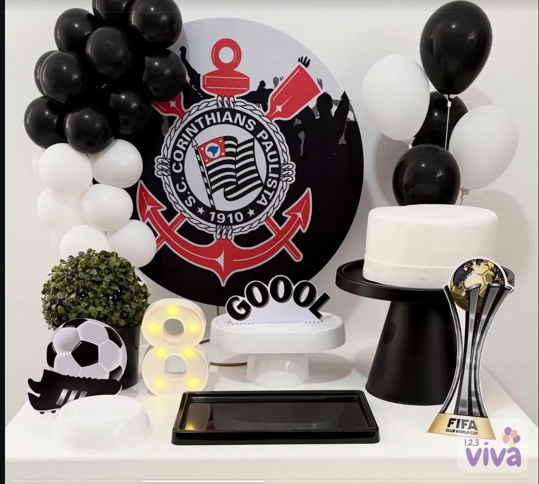 Kit de mesa com o escudo do Corinthians