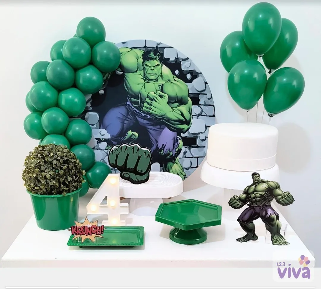 Kit de mesa com tema do Hulk
