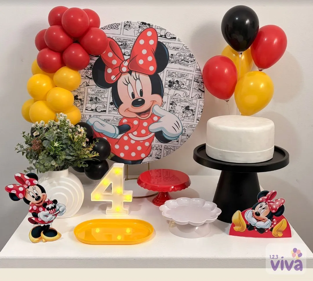 Kit de mesa com tema da Minnie