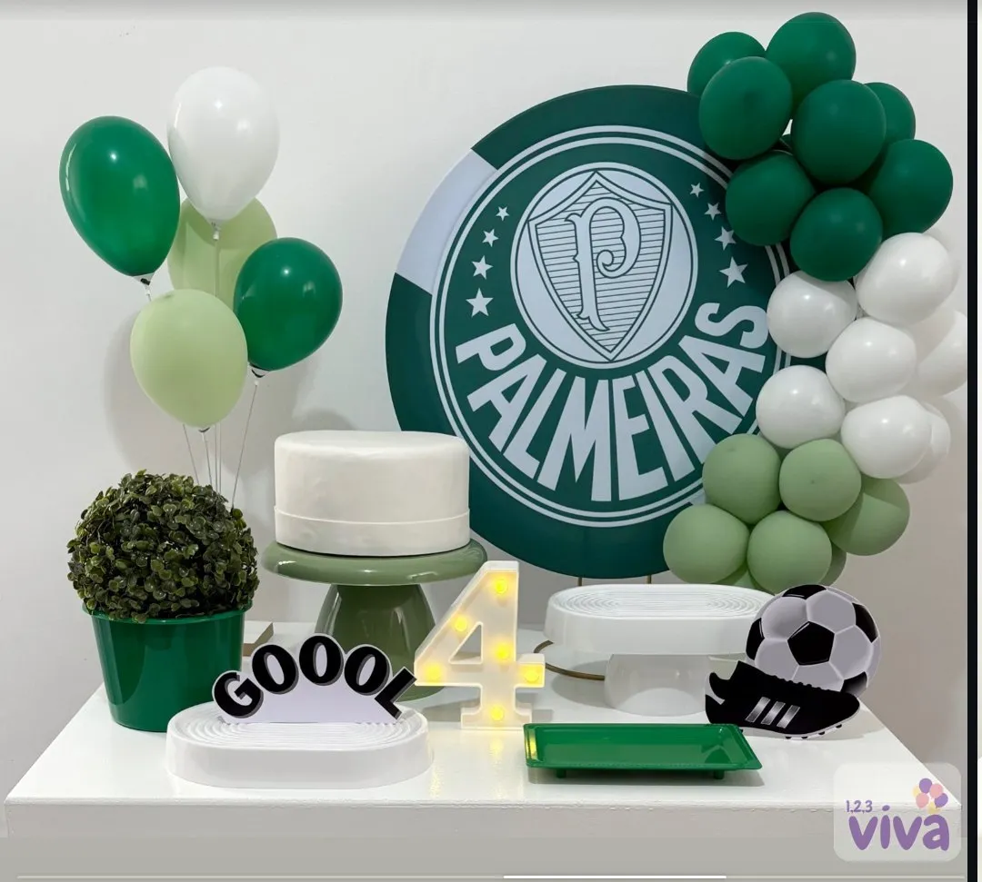 Kit de mesa com o escudo do Palmeiras