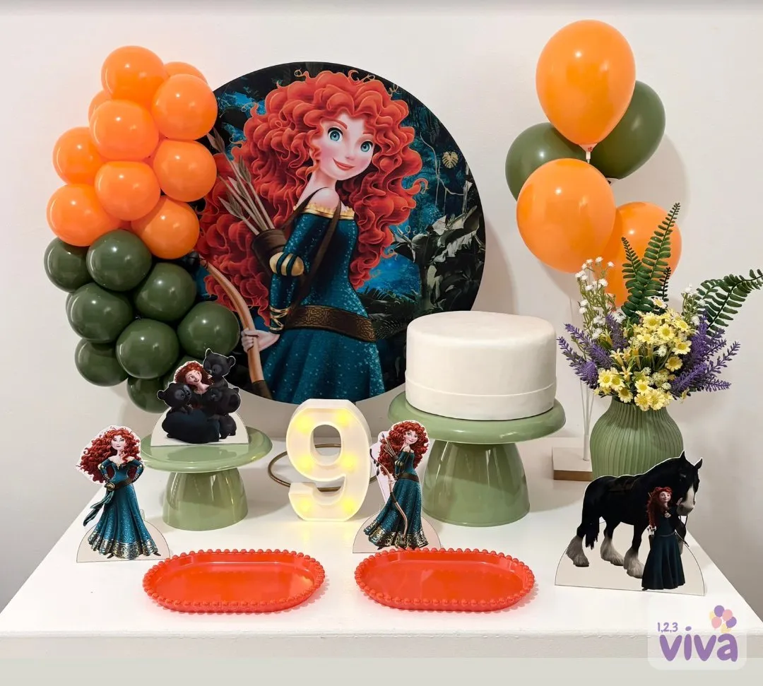 Kit de mesa com tema da princesa Merida